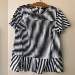 Banana Republic Navy White Blouse Medium